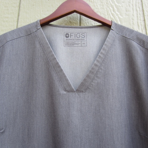Figs Women's Casma Pockets Scrub Top XXL Gray Healthcare Uniform Work Comfort - Picture 2 of 11